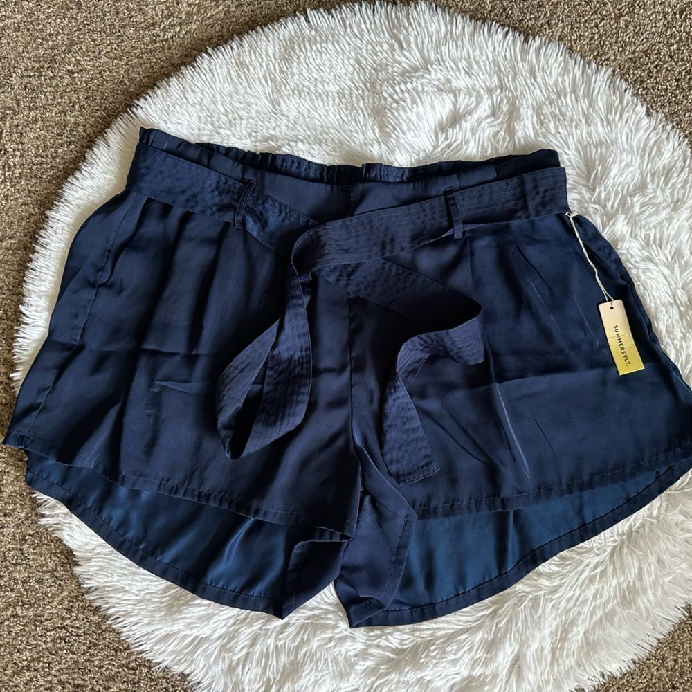 Summersalt Shorts Belted New Pockets Blue Lightweight Womens Size 18‎